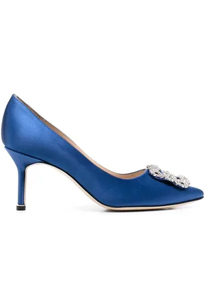 Manolo Blahnik 70mm Hangisi crystal-buckle pumps