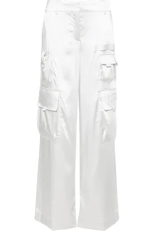 OFF-WHITE SATIN TOYBOX CARGO PANTS COCONUT MILK CO