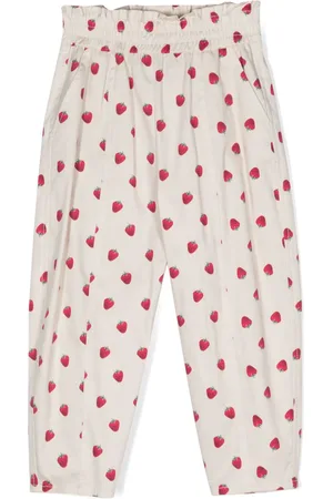 MONNALISA Fruit-print tapered-leg trousers