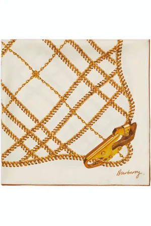 Burberry Chain Check-print silk scarf