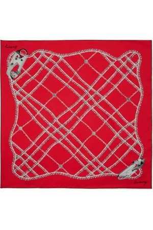 Burberry Chain Check-print silk scarf