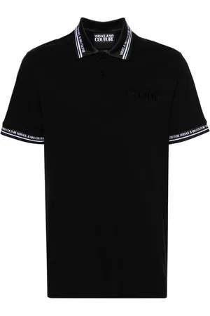 VERSACE Logo-print cotton polo shirt