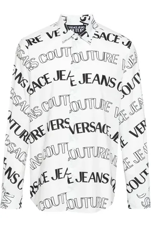 VERSACE Logo-print cotton shirt