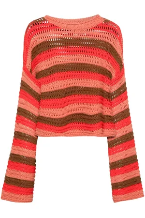 La DoubleJ Bell-sleeve striped jumper