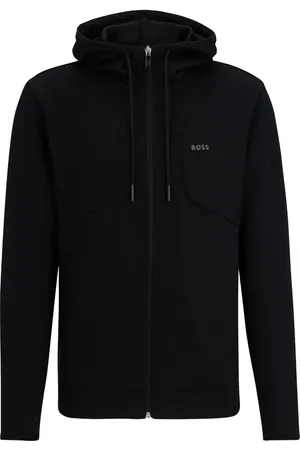 HUGO BOSS Logo-print cotton-blend hoodie