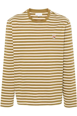 Maison Kitsuné Fox Head striped cotton T-shirt