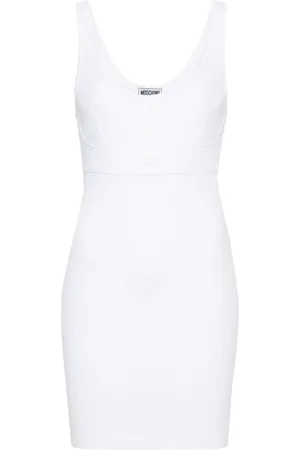 Moschino Scoop-neck ribbed-knit minidress