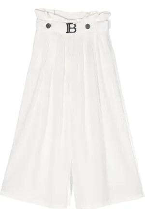 Balmain Paperbag-waist wide-leg trousers
