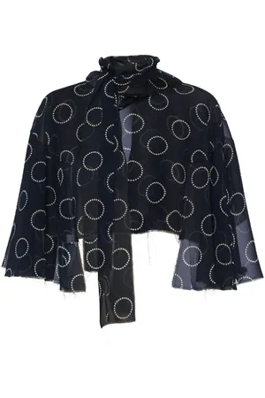 Prada Dot-print georgette top