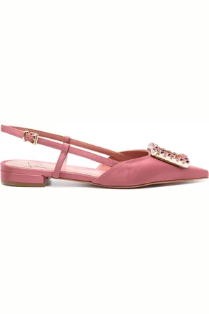 ROBERTO FESTA Lavanda crystal-buckle ballerina shoes