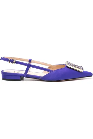 ROBERTO FESTA Lavanda crystal-buckle ballerina shoes