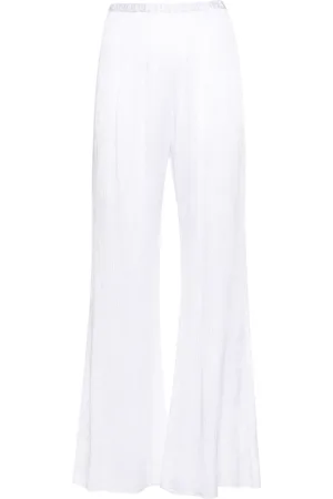 FORTE FORTE Pliss??-effect flared trousers