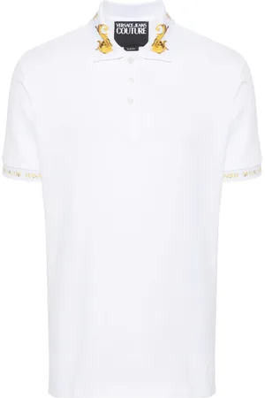 VERSACE Watercolor Couture-print polo shirt