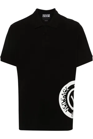 VERSACE V-Emblem piqué polo shirt