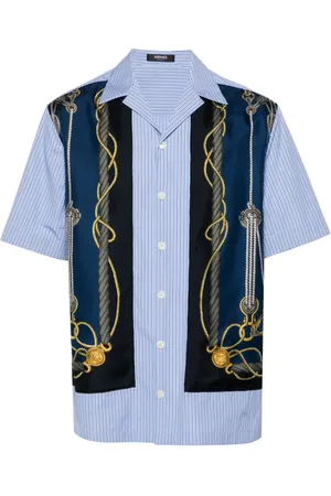 VERSACE Nautical-print striped shirt
