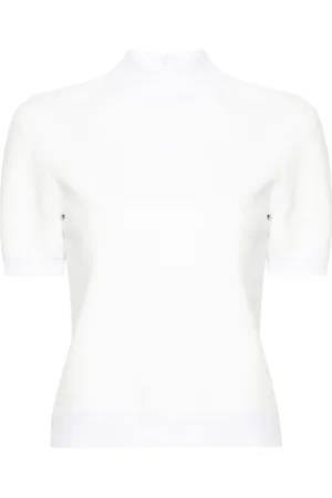 Tory Burch Logo-embossed mock-neck T-shirt