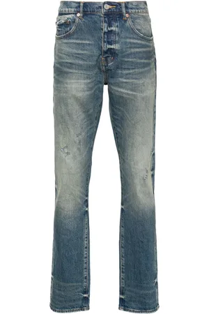 Purple Brand P011 jacquard straight-leg jeans, Blue