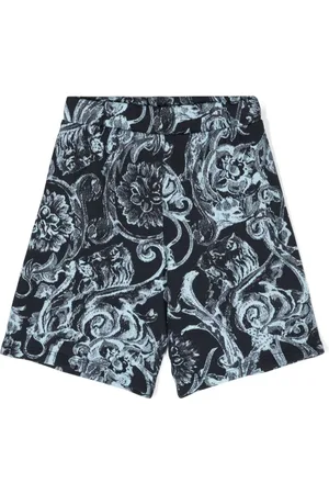 VERSACE Barocco Stencil cotton shorts