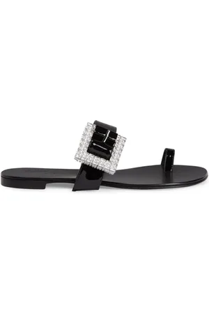 Giuseppe Zanotti Miss Buckle crystal-embellished patent sandals