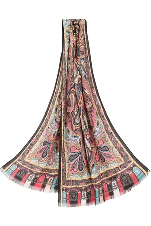 Etro Paisley-print frayed-edge cashmere-blend scarf