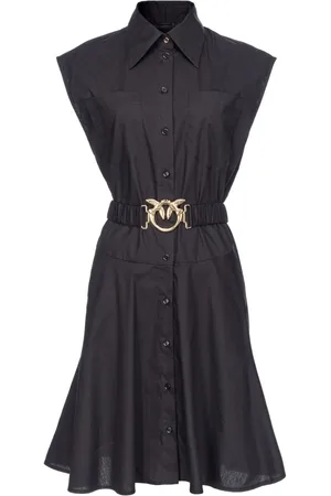 Pinko Love Birds-buckle cotton shirtdress