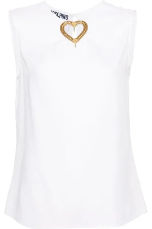 Moschino Heart cut-out sleeveless blouse