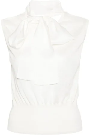 Fabiana Filippi Pussy-bow collar knitted top