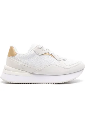 Tommy Hilfiger Monogram-embossed leather sneakers