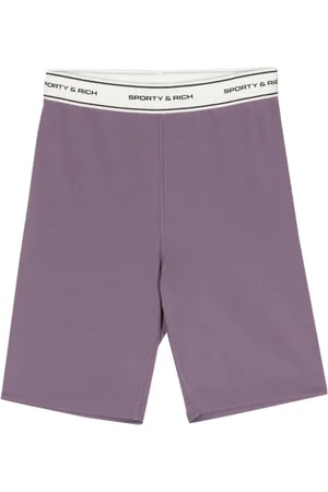 Sporty & Rich Logo-raised biker shorts
