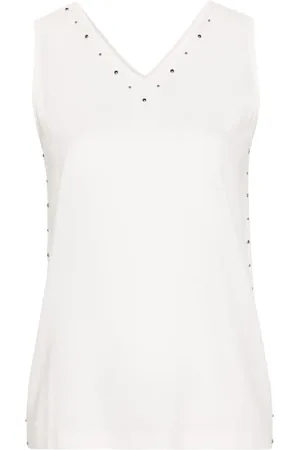 Fabiana Filippi Studed V-neck crepe blouse