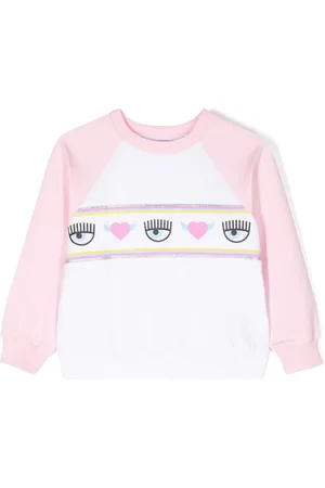Chiara Ferragni Kids Eyelike logo-tape sweatshirt - Pink