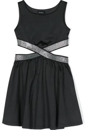 MONNALISA Rhinestone-embellished cut-out dress