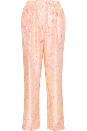 FORTE FORTE Abstract-print silk trousers