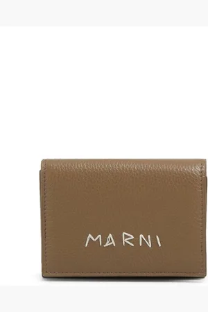 Marni Logo-embroidered leather wallet