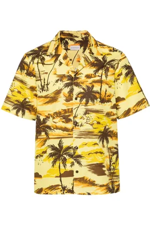 Moncler Camp-collar palm tree-print shirt