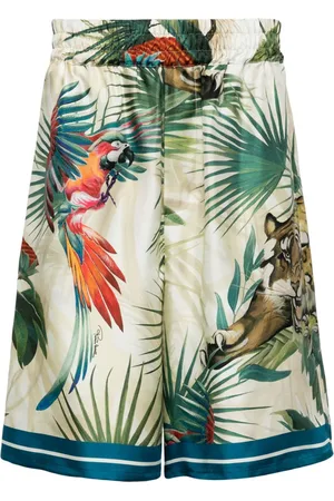 Roberto Cavalli Jungle-print silk shorts