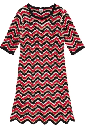 Ganni Scalloped crochet minidress