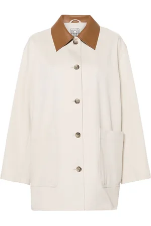 Totême Contrasting-collar twill shirt jacket