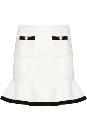 Self-Portrait Sequinned crochet miniskirt