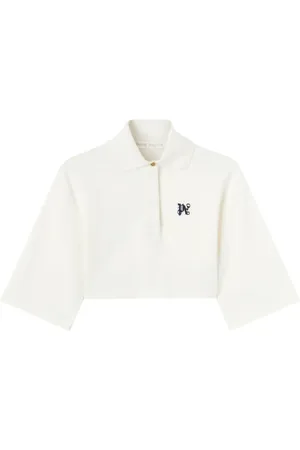 Palm Angels PA monogram cropped polo top
