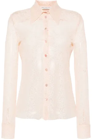 Serafini Floral-lace sheer shirt