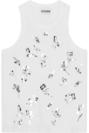 Ganni Paillette-embellished tank top