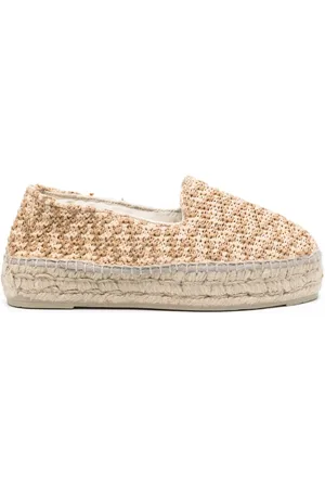MANEBI Zigzag-woven raffia espadrilles