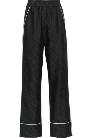 OFF-WHITE Logo-jacquard straight-leg trousers