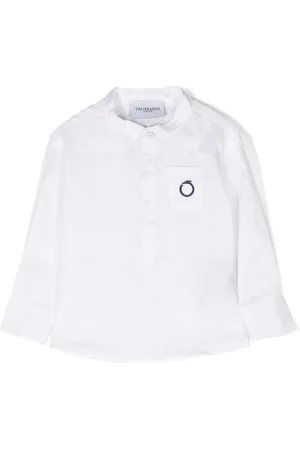 Trussardi Logo-embroidered linen shirt