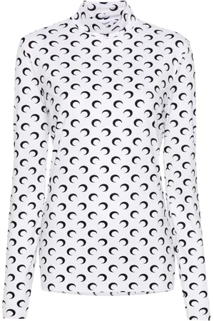 Marine Serre Moon-print mock-neck T-shirt
