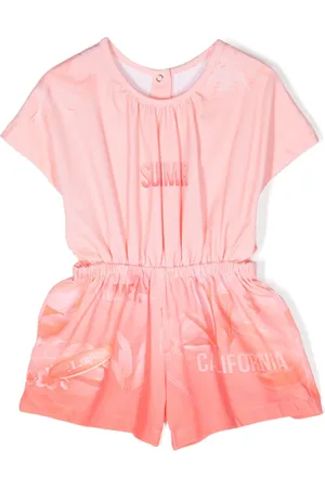 Lapin House Ombr??-effect stretch-cotton playsuit