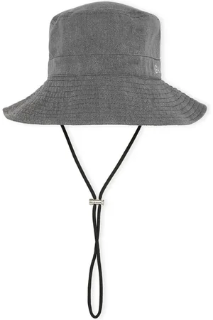 Ganni Logo-embroidered denim bucket hat
