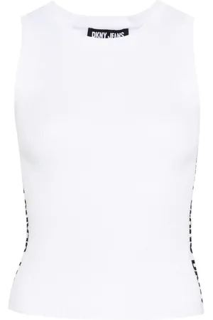 DKNY Jacquard-logo ribbed top