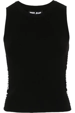 DKNY Jacquard-logo ribbed top